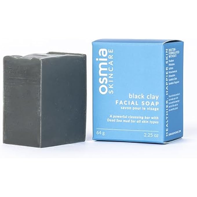 OSMIA ORGANICS BLACK CLAY FACIAL SOAP - DEAD SEA MUD & COCONUT MILK CLEANSING BAR FOR NORMAL, PROBLEM & COMBINATION SKIN (2.25 OZ) - Image 1
